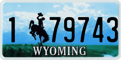 WY license plate 179743