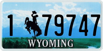 WY license plate 179747