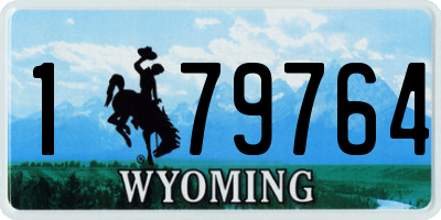 WY license plate 179764