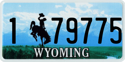 WY license plate 179775