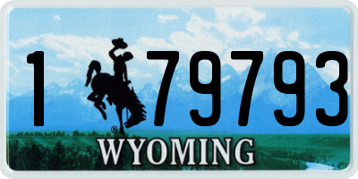 WY license plate 179793