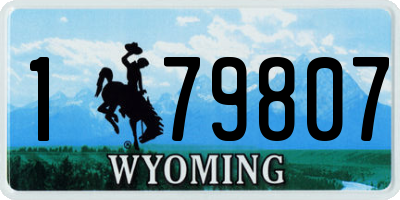 WY license plate 179807
