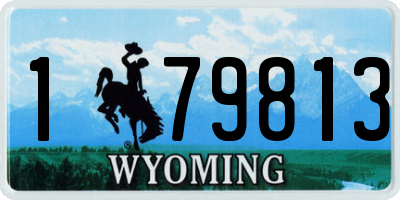 WY license plate 179813