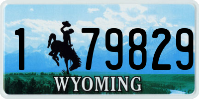 WY license plate 179829