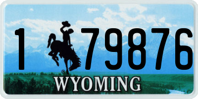WY license plate 179876