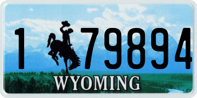 WY license plate 179894