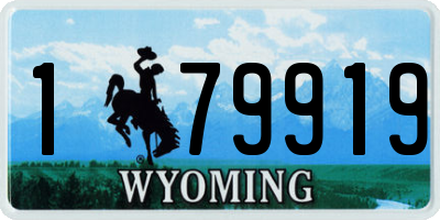 WY license plate 179919