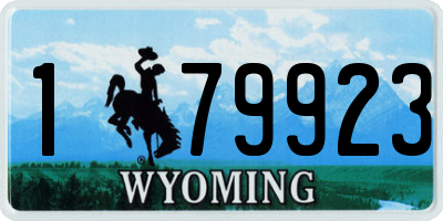 WY license plate 179923