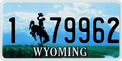 WY license plate 179962