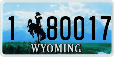 WY license plate 180017