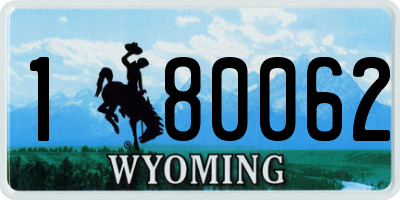 WY license plate 180062