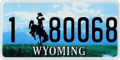 WY license plate 180068