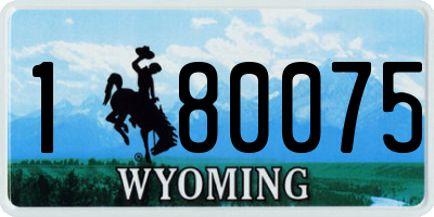 WY license plate 180075