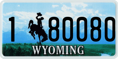 WY license plate 180080
