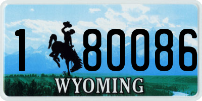 WY license plate 180086