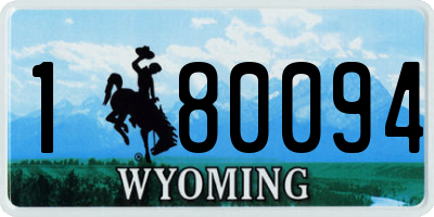 WY license plate 180094