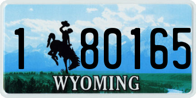 WY license plate 180165