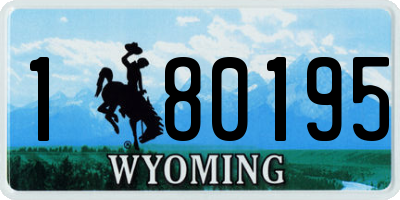 WY license plate 180195