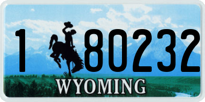 WY license plate 180232