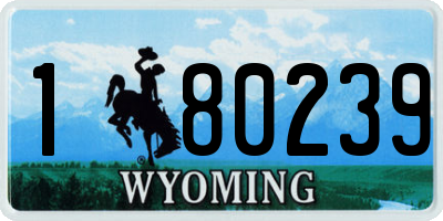 WY license plate 180239