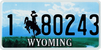 WY license plate 180243