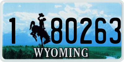 WY license plate 180263
