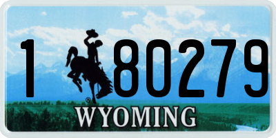 WY license plate 180279