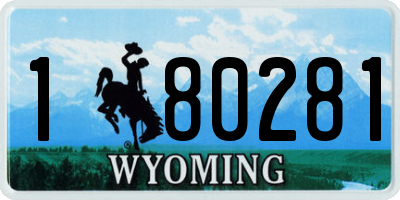 WY license plate 180281