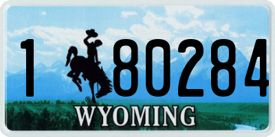 WY license plate 180284