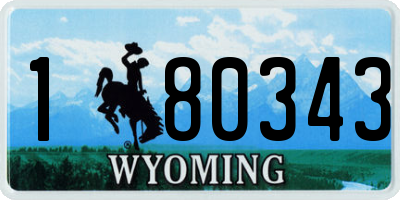 WY license plate 180343