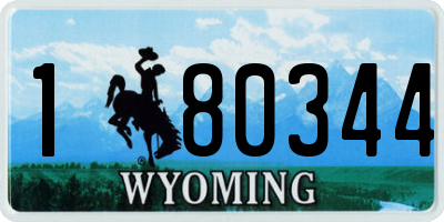 WY license plate 180344