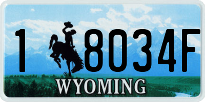 WY license plate 18034F