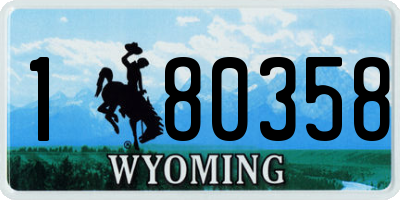 WY license plate 180358
