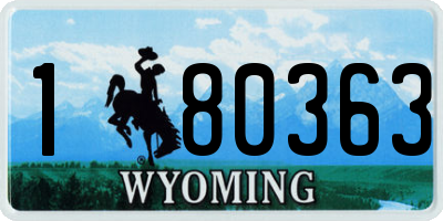 WY license plate 180363