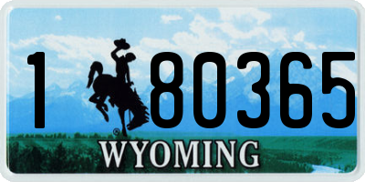 WY license plate 180365