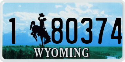 WY license plate 180374
