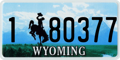 WY license plate 180377