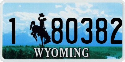 WY license plate 180382