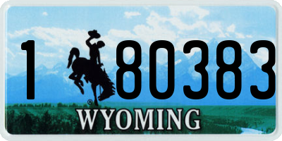WY license plate 180383