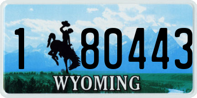 WY license plate 180443