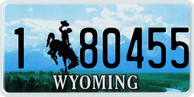 WY license plate 180455