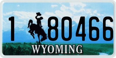 WY license plate 180466