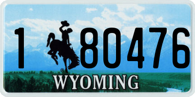 WY license plate 180476