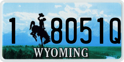 WY license plate 18051Q