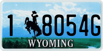 WY license plate 18054G