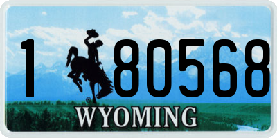 WY license plate 180568