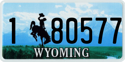 WY license plate 180577