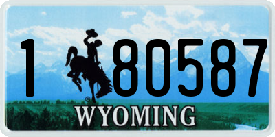 WY license plate 180587