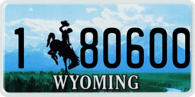WY license plate 180600