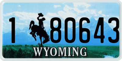 WY license plate 180643